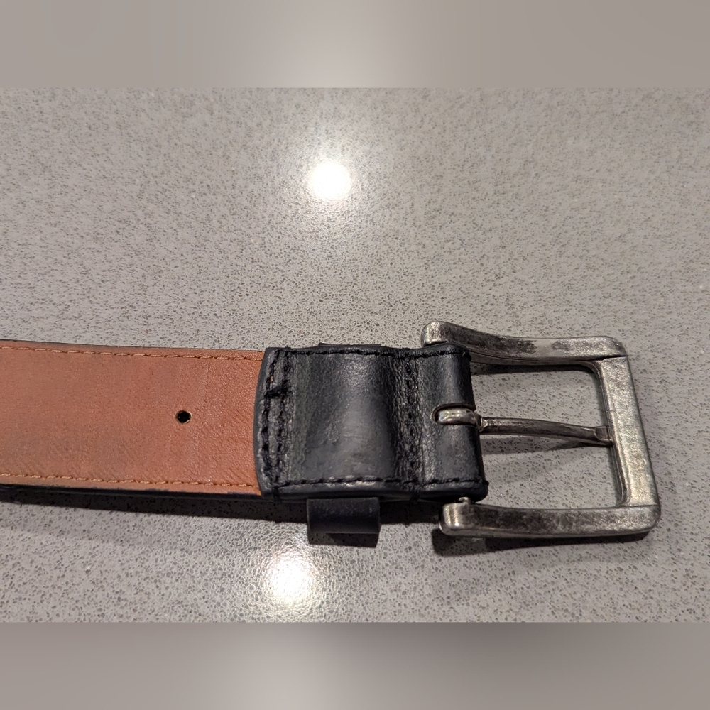 Boconi Black Leather Belt with Silver Buckle - Picture 10 of 10